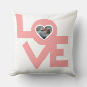 バレンタインのカップルカスタムハートパーソナライズされた写真 クッション (正面)