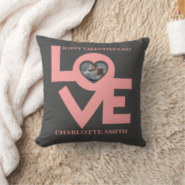 バレンタインのカップルカスタムハートパーソナライズされた写真 クッション