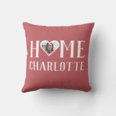 バレンタインのカップルカスタムハートパーソナライズされた写真 クッション (裏面)