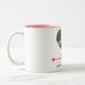 バレンタインのカップルカスタムハートパーソナライズされた写真 ツートーンマグカップ (左)