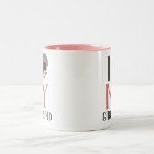 バレンタインのカップルカスタムハートパーソナライズされた写真 ツートーンマグカップ (中央)