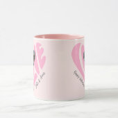 バレンタインのカップルカスタムハートパーソナライズされた写真 マグカップ (中央)