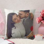 バレンタインのカップル写真コラージュ赤とピンク クッション