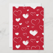 バレンタインのカップル写真ハートシェイプ赤 シーズンカード (裏面)