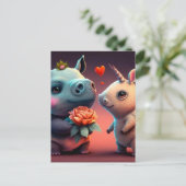 バレンタインのカバカスタムー ポストカード (スタンド正面)