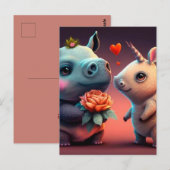 バレンタインのカバカスタムー ポストカード (正面/裏面)