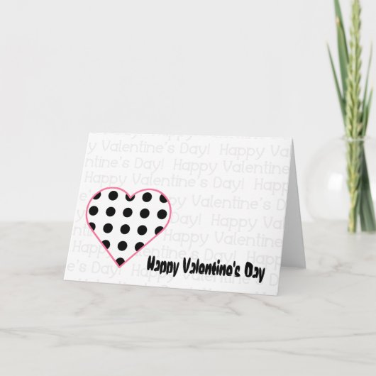 バレンタインのカード-水玉模様のハート シーズンカード (正面)
