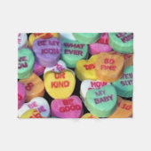 バレンタインのキャンデーのハート フリースブランケット (正面(横))