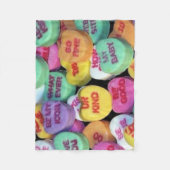 バレンタインのキャンデーのハート フリースブランケット (正面)