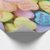 バレンタインのキャンデーの会話のハート ラッピングペーパー (角)