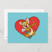 バレンタインのキューピッドに身を包んだジェリーマウス シーズンポストカード (正面/裏面)