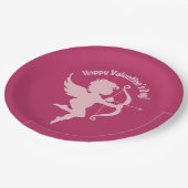 バレンタインのキューピッドの紙皿 ペーパープレート (アングル)