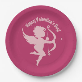 バレンタインのキューピッドの紙皿 ペーパープレート