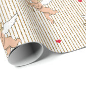 バレンタインのキューピッドエンジェルで白と金ゴールド_small ラッピングペーパー (ロールコーナー)