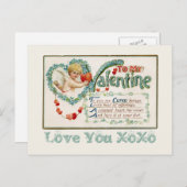 バレンタインのキューピッド葉書へ シーズンポストカード (正面/裏面)