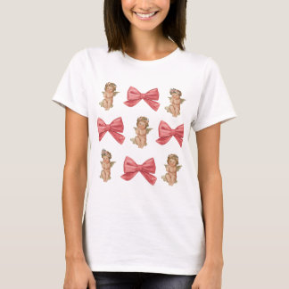 バレンタインのキューピッド コケット ピンク Tシャツ