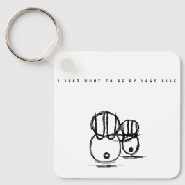バレンタインのキーチェーン私はあなたの側にいたい キーホルダー