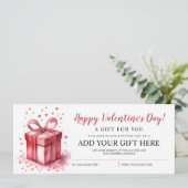 バレンタインのギフト券の証明書 招待状 (スタンド正面)