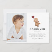 バレンタインのクマの写真感謝カード 招待状 (正面)