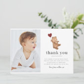 バレンタインのクマの写真感謝カード 招待状 (スタンド正面)