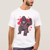 バレンタインのクールゴリラ Tシャツ (正面)