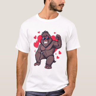 バレンタインのクールゴリラ Tシャツ