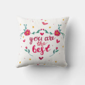 バレンタインのグリーティングカードとハート、花 クッション (裏面)