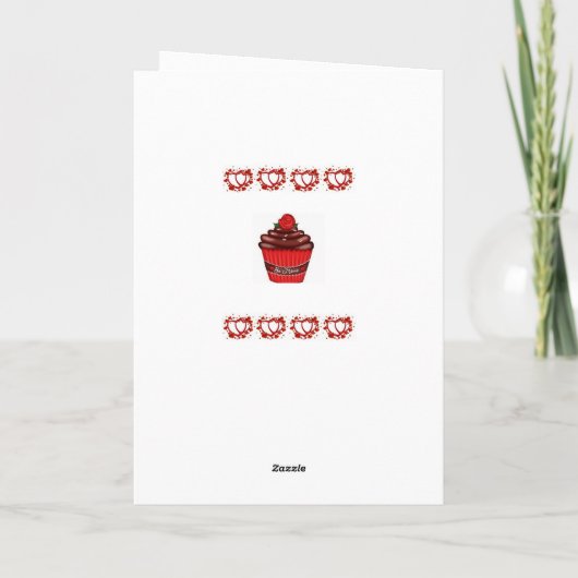 バレンタインのグリーティングカードカップケーキ シーズンカード (裏面)