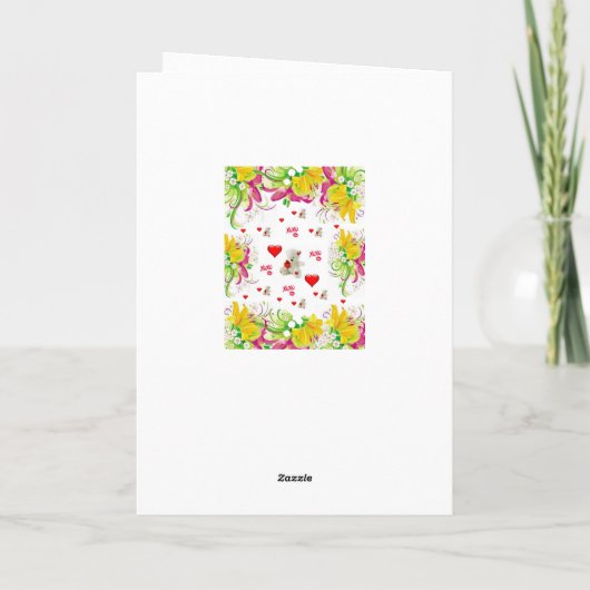 バレンタインのグリーティングカードテディベア シーズンカード (裏面)