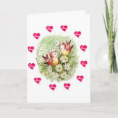 バレンタインのグリーティングカードバードヴィンテージ シーズンカード (正面)