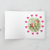 バレンタインのグリーティングカードバードヴィンテージ シーズンカード (内部)