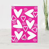 バレンタインのグリーティングカードホワイトハートピンク シーズンカード (裏面)