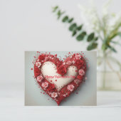 バレンタインのグリーティングカード |ハートデザイン ポストカード (スタンド正面)