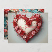 バレンタインのグリーティングカード |ハートデザイン ポストカード (正面/裏面)
