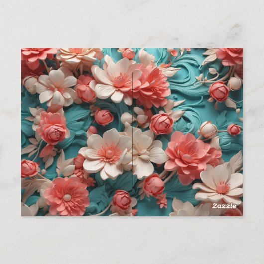 バレンタインのグリーティングカード |ハートデザイン ポストカード (裏面)