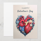 バレンタインのグリーティングカード 招待状 (正面/裏面)