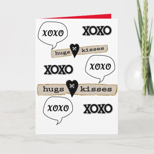 バレンタインのグリーティングカードXoxoハート シーズンカード (正面)