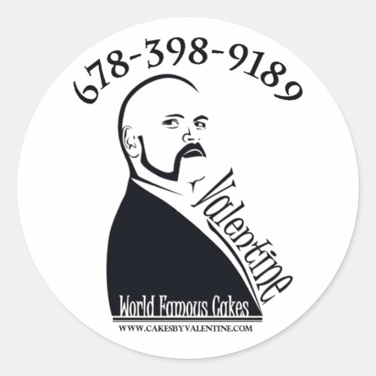 バレンタインのケーキ ラウンドシール (正面)