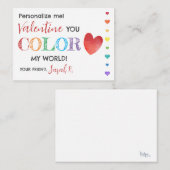 バレンタインのシャトルペンカラフルカード ノートカード (正面/裏面)