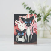 バレンタインのシャム猫-愛x 2 シーズンポストカード (スタンド正面)