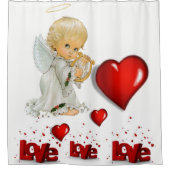 バレンタインのシャワーカーテン愛エンジェル シャワーカーテン (正面)