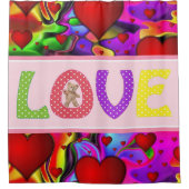 バレンタインのシャワーカーテン愛 シャワーカーテン (正面)