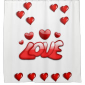 バレンタインのシャワーカーテン シャワーカーテン (正面)