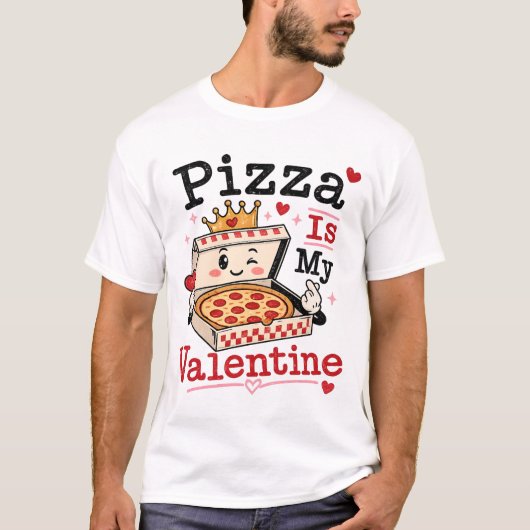 バレンタインのシングルズ・ピザは私の恋人 サラシスト Tシャツ (正面)