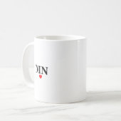バレンタインのシンプルなイニシャルとレッドハート コーヒーマグカップ (正面左)