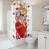 バレンタインのスクープヴィンテージ赤い白いショーカーテン シャワーカーテン (インサイチュ)