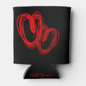 バレンタインのスケッチハートBLK カスタマイズ -  缶クーラー (正面)