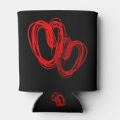 バレンタインのスケッチハートBLK カスタマイズ -  缶クーラー (裏面)