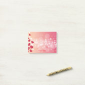 バレンタインのスプレーハートの名前を追加 ポストイット (デスク上)