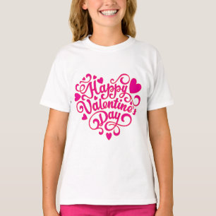 バレンタインのタイポグラフィー セリフ Tシャツ